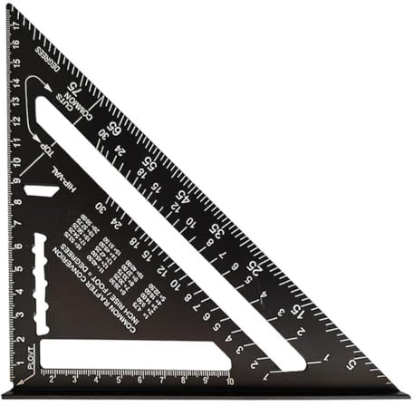 QEDBOJE Zimmermannswinkel Multifunktional Winkelmesser Dreieckslineal Anschlagwinkel Metrisch Aluminiumlegierung Präzision Layout-Messwerkzeug für Schreiner, Ingenieure