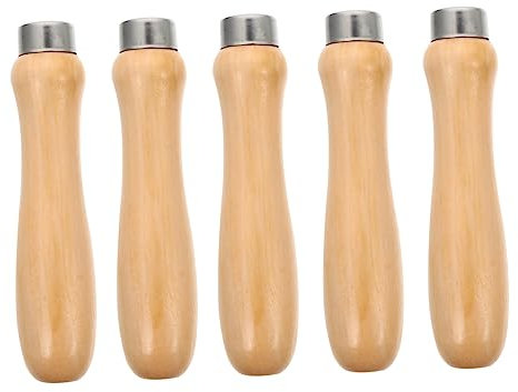 Uonlytech 5stücke Teiliges Holzfeilen Mit Ergonomischen Griffen Robuste Holzgriffe Für Feilen Raspeln Und Schraubendreher Für Holzbearbeitung Inkl Metallhülse Zur Sicheren Befestigung
