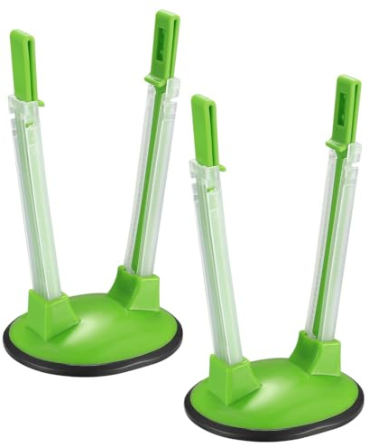 1 Pcs Baggy Racks, Adjustable Sandwich Bag Stand Holders, Food Storage Bags Clips Stands, Plastic Reusable Freezer Bag Racks Holders- Green (1)