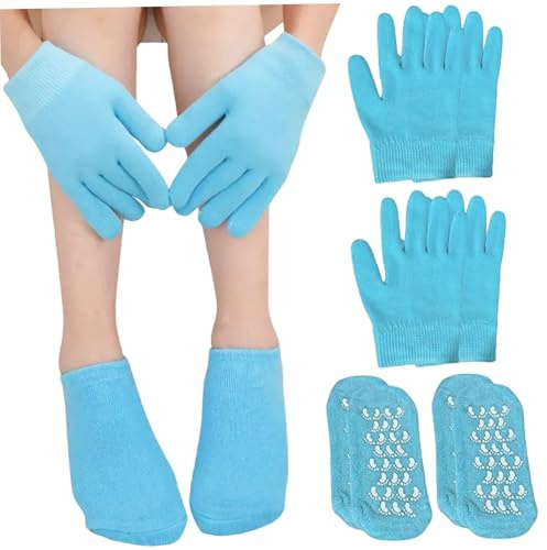 20 pares de máscaras a mano guantes y calcetines hidratantes, guantes y calcetines hidratantes, pies de hilo de algodón y guantes y calcetines humectantes de mano para la piel seca y seca.