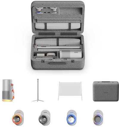 XGIMI MoGo 4 Laser Proiettore Collezione, 550Lumen ISO, GTV con Netflix Ufficiale, 5h batteria – Kit Cinema Portatile con PowerBase, Schermo da70,4 Filtri&Custodia per il Trasporto