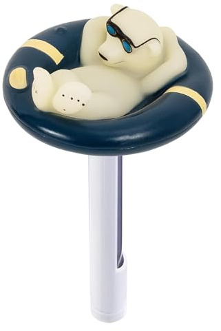 Zasdvn Schwimmendes Poolthermometer | Floating Wasserthermometer Für Pool - Präzises Messgerät In Eisbär-Design Für Teich, Badewanne Und See