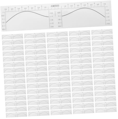 NIYANGLE 100pièces Pochoirs à Sourcils Autocollants Outils de Mesure Traçage pour Sourcils Jetables et Adhésifs pour Salon de Maquillage DIY
