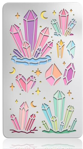 UNICRAFTALE Metall Kristall Schablonen für Basteln Holz Brandmalerei Edelsteine Sterne Schablone Edelstahl Wiederverwendbare Diamant Vorlage Edelstein Zeichenschablone für DIY Scrapbooking Deko