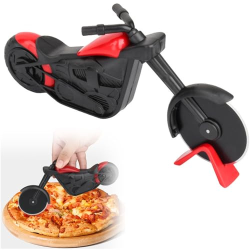 Pizzaschneider Lustig, Motorrad Pizzaschneider, Schwarz/Rot