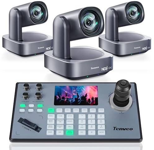 Tenveo 4K PTZ Kamera Streaming HDMI/USB3.0/PoE/ RJ45 Konferenzkamera PTZ Controller mit Joystick