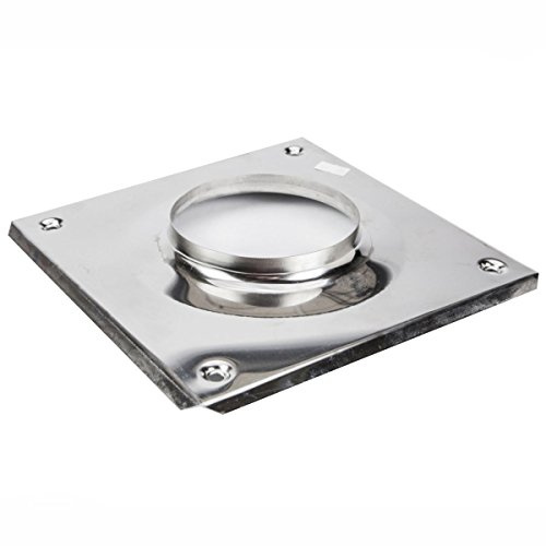 Stainless Steel, Flat Collar Top Plate Pipes Stove Chimney Flue, Ø 100 mm (3.94)