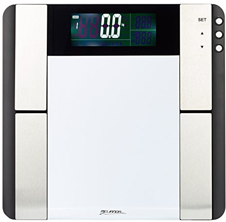 Melianda MA-20000 elegante digitale Personenwaage Körperfettwaage aus Sicherheitsglas