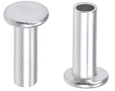 sourcing map 100 Stk. Aluminium Flachkopf Halbröhrennieten Silber M3x9mm