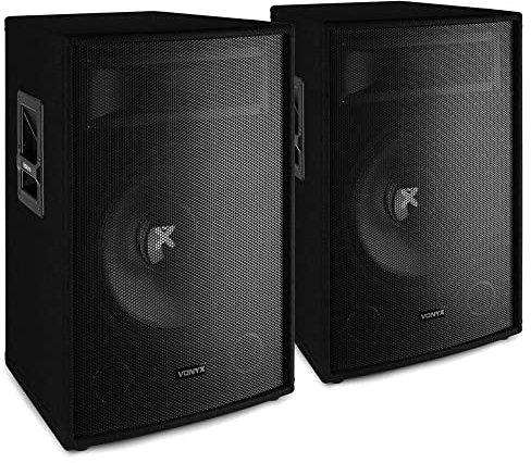 Vonyx SL15 PA Lautsprecher Set, Passive DJ Boxen mit jeweils 800 Watt, Passive PA Anlage, Musikboxen für DJs, Musiker oder Privat auf Hauspartys, Events