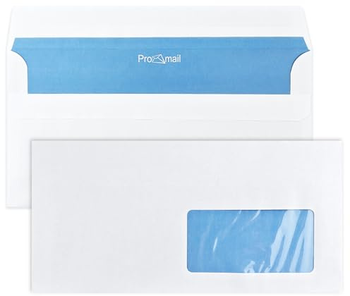 Netuno 1000 blanco DL 110 x 220 mm 75 g sobres papel solapa recta ventana derecha cierre autoadhesivo interior azul para cartas facturas ofertas y folletos