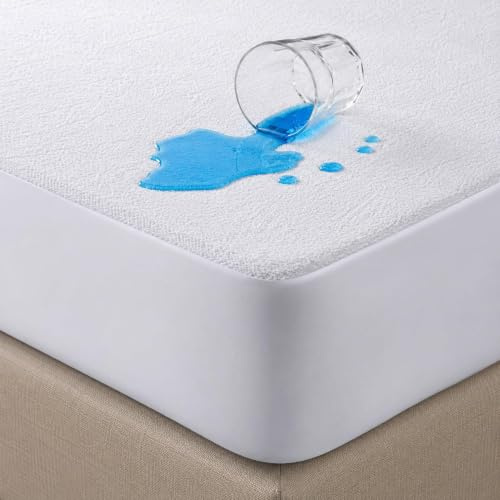 K&A® Wasserdichter Frottee-Matratzenschoner | weiche Frottee-Matratzenauflage | antiallergen, geräuschlos und atmungsaktiv | Spannbetttuch-Stil Matratzenbezug | Kinderbett 70 x 140 + 15 cm