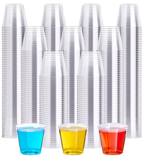 1 OZ 500 Pack Plastic Shot Glasses, Disposable Cups, 1 Ounce Tasting Cups Party Cups Perfect for Whiskey, Wine Tasting, Food Samples, and Parties