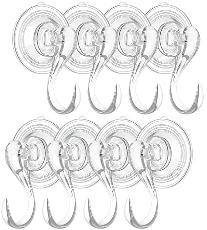 Jeowoqao Multi-Purpose Suction Cup Hooks, Strong Reusable Vacuum Heavy Duty 6.6LBS Suction Hooks for Bathroom Window Glass Kitchen, Hangers for Towel Loofah Utensils Christmas Wreath (4)