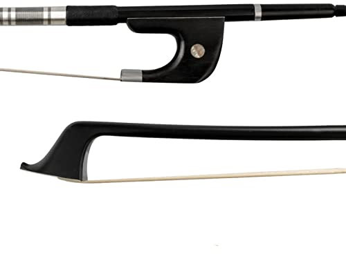 4/4 Violin Fiddle Bow Barockstil Kohlefaser Furnier Rundstab Schlangenholz Weiße Rosshaar Geigenbogen voller Größe