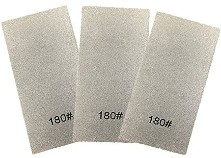 Diamond Sharpener Stone, Rectangle Thin Diamond Plate Honing Stone, Knife Whetstone Tool for Kitchen Sharpening Dull, Blunt Edges, Pack of 3-180 Grit