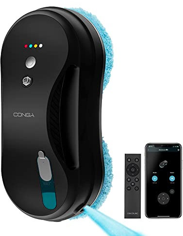 Cecotec Robot Limpiacristales Windroid 890 SprayWater Smart Connected. 90 W, 3 en 1: pulveriza, Limpia y Seca, App y Mando, Spray Automático, 4 Programas para dirigir Funciones y Recorrido