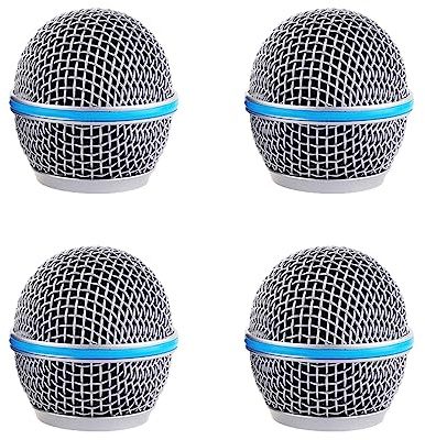 Microphone Ball Head Replacement, Microphone Pop Filter Steel Mesh Mic Grille Heads, Grille Mic Ball Replacement Cover With Inner Foam, Fits for Beta 58a Replacement Microphone