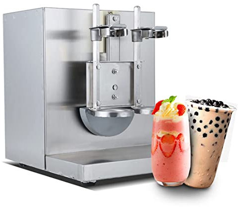 Coctelera de té con leche Bubble Boba de doble taza, licuadoras comerciales de 360 ​​°, máquina de coctelera automática de acero inoxidable, para cocteleras Medición de té con leche (cabeza doble)