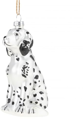 Amanman Weihnachtsschmuck aus Glas – Dalmatiner Hundedekoration für Baum – Geblasenes Glas