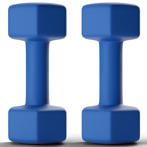 GRETERST Kurzhantel-Set, gummierte Sechskant-Handgewichte, Übung und Fitness für Zuhause, Fitnessstudio, Krafttraining, Blau, 3,6 kg