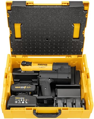 REMS AKKU-PRESS E 22V ACC BASIC-PACK L-BOXX (zur Herstellung von Pressverbindungen, universell bis ؠ110mm 3/8-4, Rohrpresse) 576017 R220