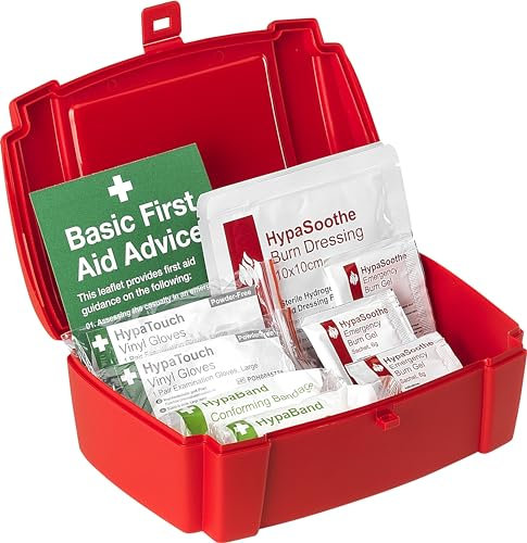 Safety First Aid Group Evolution Plus HypaSoothe Emergency Burns First Aid Kit, Small with Burns Gels and Dressings - for Home, Workplace, Workshop, Catering environments