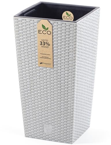 Annastore Pflanztopf aus Kunststoff - Pflanzkübel - Ø 30 cm/H 55 cm, Weiß