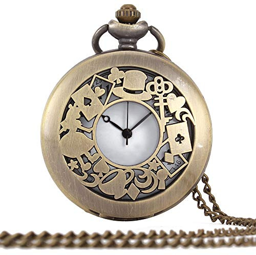 LVUNZJCA Herrfickur delikat vintage kreativ ihålig kvarts fickur klassisk vintage kvartsficka för män till födelsedag, Guld, En storlek