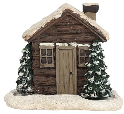 Tech Island Incense Holder, Cone Burner, Incense Burner Ceramic Gingerbread House, Aromatherapy Diffuser, Essential Cone Diffusers For Home, Room Décor (Log Cabin)
