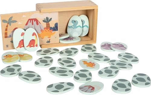 Small Foot Memo “Dino”, Memoryspel Tillverkat Av Fsc 100% Trä, 28 Bitar, Memoryspel För Barn Från 2 År, Främjar Koncentration Och Tänkande, 12616