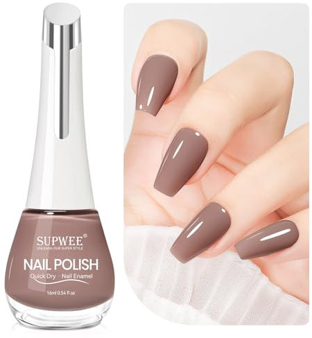 SUPWEE Schnelltrocknender Nagellack - 16ML Sheer Color Oil Based Ohne UV Lampe Nagellack mit Cremigem Finish Nail Polish für DIY Nail Art Maniküre