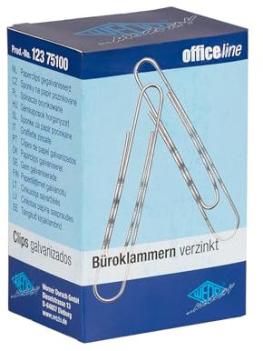 WEDO Büroklammer 77 mm gewellt, 100er Pack, glanzverzinkt