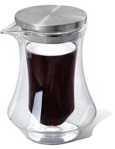 10oz Coffee Carafe - Double-Walled Insulated Glass Design for Heat Retention, Stylish & Compact Thermal Carafe for Personal Use at Home, Office, or Travel