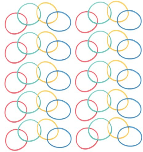 Toyvian Colored Rubber Bands Elastic Rubber Rings 60pcs Stretchable Bands for Home and Educational Geoboard Use