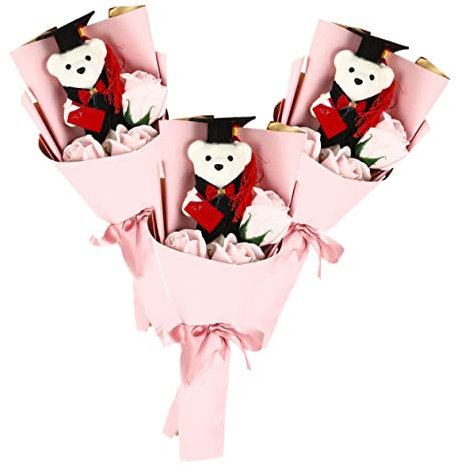 PRETYZOOM 3 Piezas De Ramo De Graduación Ramo De Jabón Decoraciones Panda De Peluche De Juguete con Animal De Peluche Juguete con Peso Pequeños Osos Su Mini Muñeca Oso De Graduación