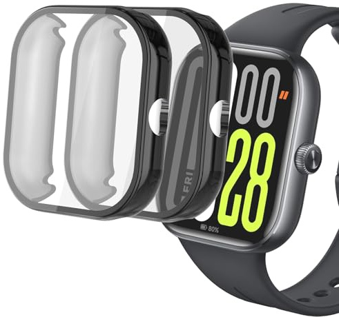 sciuU Funda Compatible con Redmi Watch 5 2.07 / Redmi Watch 4, [Conjunto de 2] Carcasa Protectora con Protector de Pantalla de TPU, Flexible Suave TPU Cubierta, Resistente a los Golpes Shell