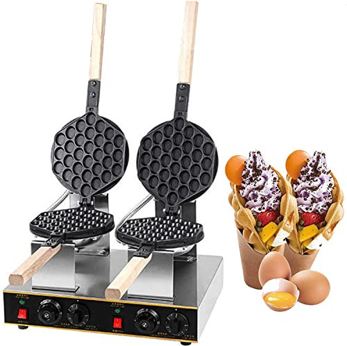 Stainless Steel Egg Waffle Maker – Electric Commercial Iron with Non-Stick Surface, 0-5 Minute Timer, 220V, 50-250℃ – Perfect for Homemade Bubble Waffles