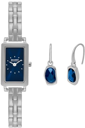 Skagen Hagen Micro Geschenkset Damen 31MM Silberfarbene Edelstahl Uhr, SKW1157SET