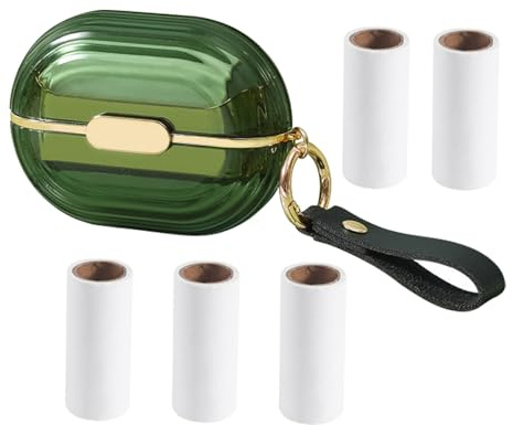 Rullo Leva Pelucchi Portatile Doppia Faccia Verde 5 Ricariche | Peli Animali e Indumenti, Formato da Viaggio, Corpo in As Abs Pp, Facile da Portare in Borsa