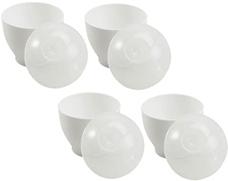 Healifty Lot de 4 Coquetiers pour Œufs Micro-Ondes Ustensile Cuisine en PP Cuiseur à Œufs Pratique et Rapide pour Couvercle Facile à Utiliser