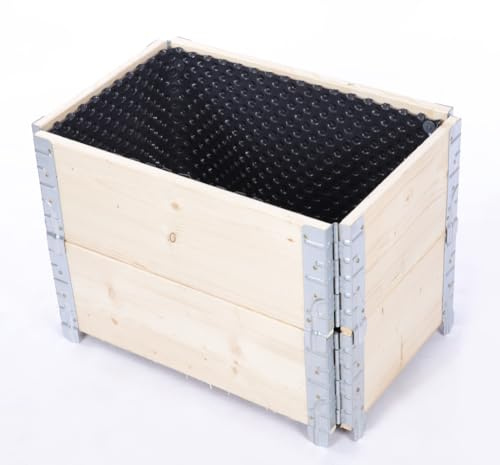 PROREGAL Hochbeetkisten GuardBox | HxBxT 40x60x40 cm | 2 Ebenen | inkl. Luftpolsterfolie | Natur | Kräuterbeet Gemüsebeet Pflanzenbeete Blumenkasten