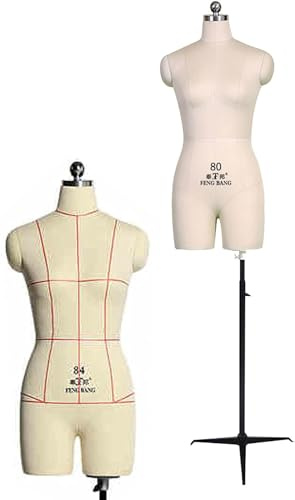 Nähender weiblicher Schaufensterpuppenständer mit dreieckiger Basis, verstellbare Schneiderpuppe in Übergröße, for professionelle Schneiderin(White,XXL 88)