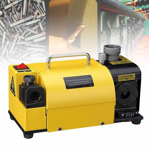 Portable Drill Bit Sharpener - Angle Adjustable Grinding Machine for High-Speed Steel, Masonry, Carbide - MR-13B with 11 Collets for Precision Re-Sharpening