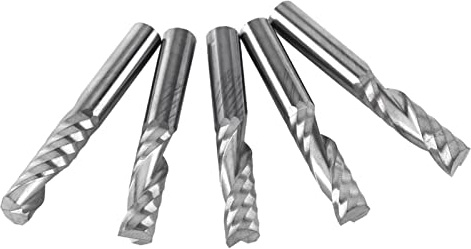 Aramox Schaftfräser-Bits, 5 Stück, Wolframkarbid-Einschneide-Fräser, 6 Mm Schaft, CNC-Fräser für Holz, Aluminium, Stahl, PVC, Acryl, Hochgeschwindigkeitsschneiden mit Hervorragender Spanabfuhr