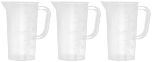 SHINEOFI Vaso Medidor Plástico Transparente 100 Ml con Mango, Juego de 3 Unidades para Medir Jugo, Té y Leche, Recipiente Medidor Multifunción para Cocina y Tienda