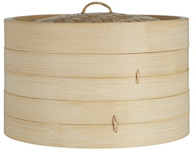 Premier Housewares Premier Housewares Round Bamboo Steamer, Bamboo, Natural, Large