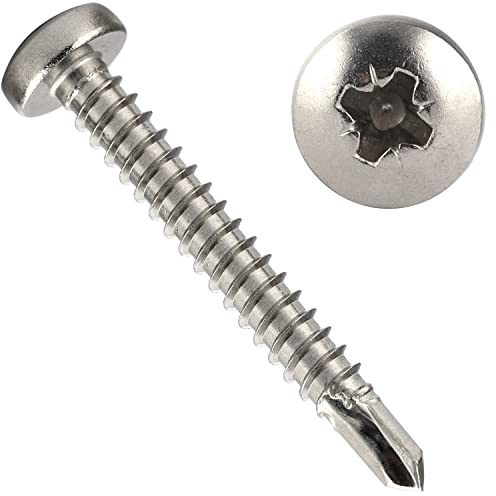 OPIOL QUALITY® Bohrschrauben mit Linsenkopf und Kreuzschlitz (POZI) DIN 7504 3,5x16 mm Form M aus Edelstahl A2 V2A (30 Stück) Linsenkopfschraube Bohrspitze Pozidriv Z Selbstschneidend