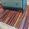 Second Nature Online Festival - Tappeto ecologico a righe multicolore intrecciato a mano, con strisce di tessuto riciclato, 60 cm x 90 cm