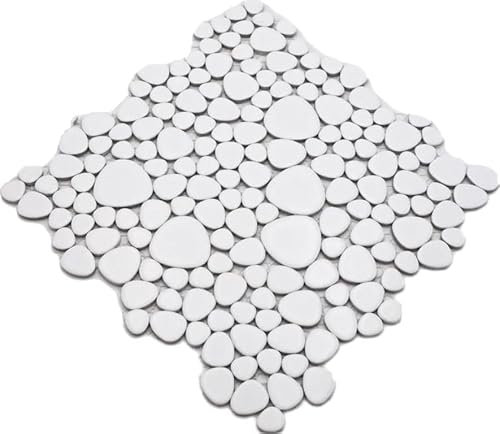 Piastrelle a mosaico in ceramica, a mosaico, tinta unita, bianco opaco